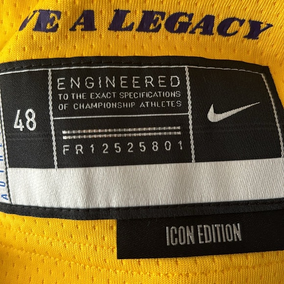 Nike LeBron James Yellow Los Angeles Lakers SwingMan Players Jersey-Icon Edition - Picture 7 of 9